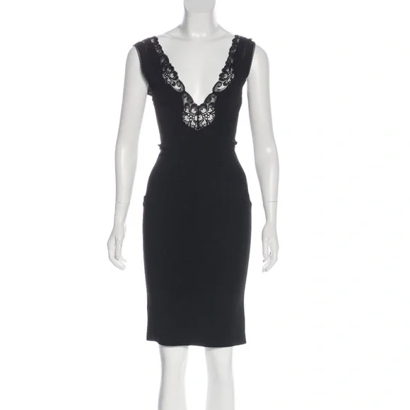 chinese dress ladies STELLA MCCARTNEY BLACK LACE MINI DRESS IT 40 UK 8